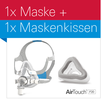 Sparpaket AirTouch™ F20 Maskenkissen + AirFit™ F20 Maske Sparpaket AirTouch™ F20 Maskenkissen + AirFit™ F20 Maske